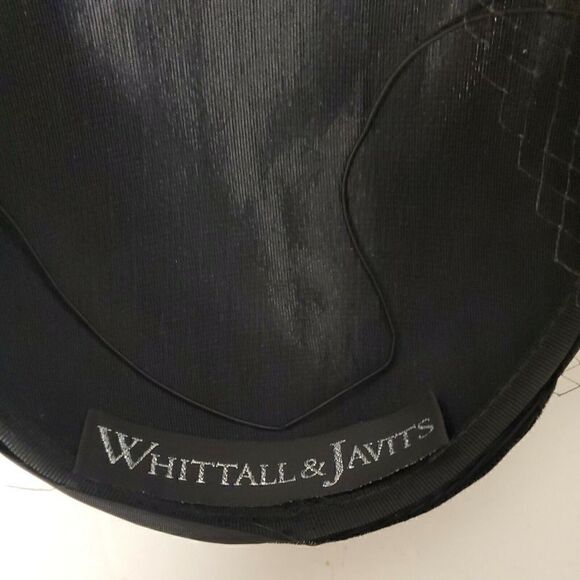 Vintage Whittall & Javits Black Hat  Ribbon Netting Velvet Flower - Picture 8 of 8